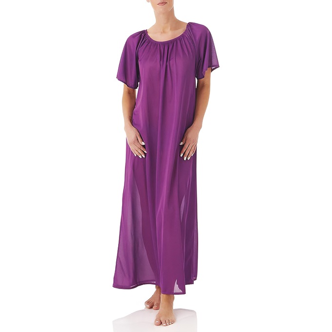 2-Pack Long Tricot Nightgowns, Teal Iris, large