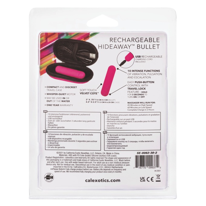 Rechargeable Hideaway Bullet Vibrator, , large