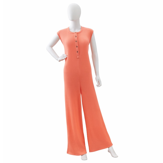 Comfy Waffle Knit Jumpsuit, , large