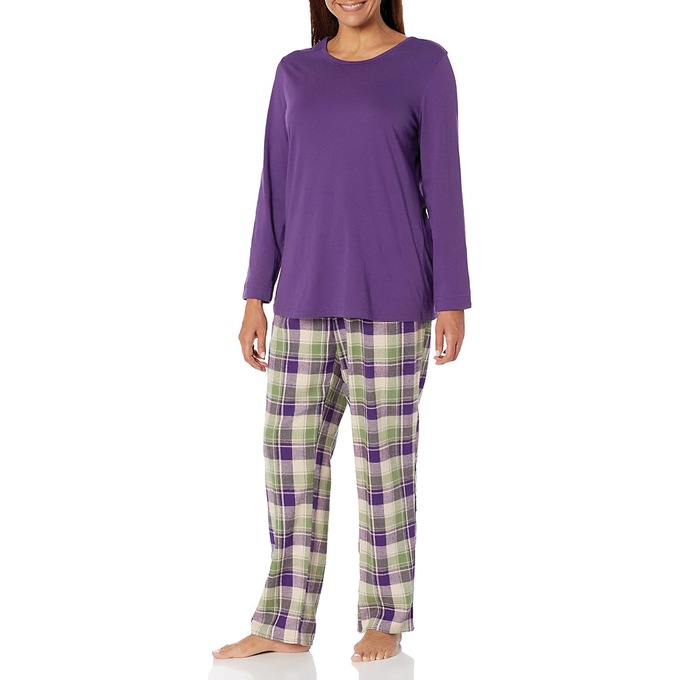 Women's Plaid Flannel PJ Set, , large