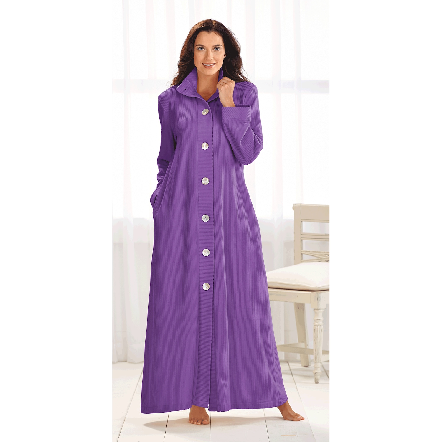 Ribbed Fleece Robe Amerimark
