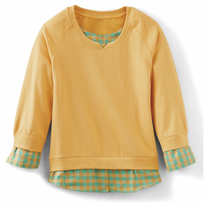 Plaid Accent Sweatshirt, , large