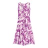 Sleeveless Button-Front Print Sundress, Purple White, large