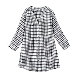 Pintuck Flannel Shirt, , large