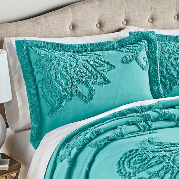 Jaipur Chenille Sham, Teal, large