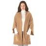 Fleece Shawl with Patch Pockets, , large
