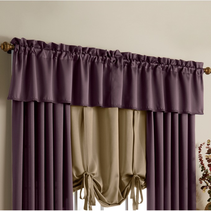 Madison Room-Darkening Light-Filtering Valance, Plum, large