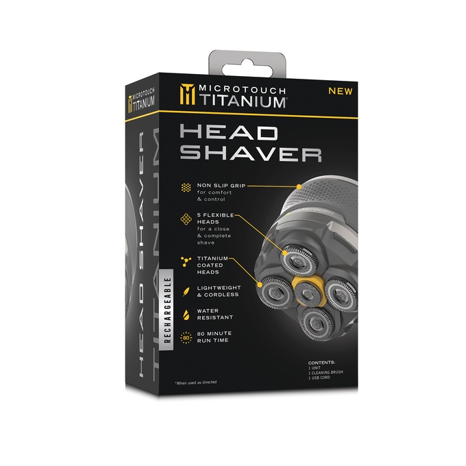 Microtouch Titanium Rechargeable Head Shaver, , large