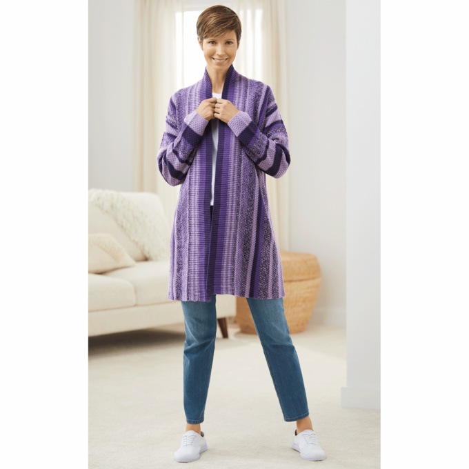 Striped Layering Duster, , large