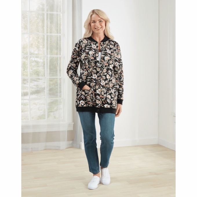 Snap-Front Cardigan, , large