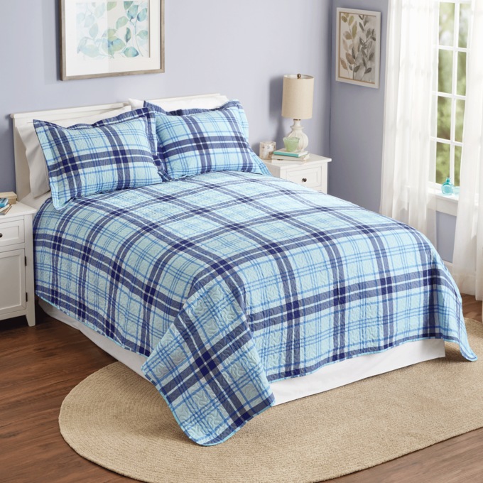 Plaid Quilt Set, , large