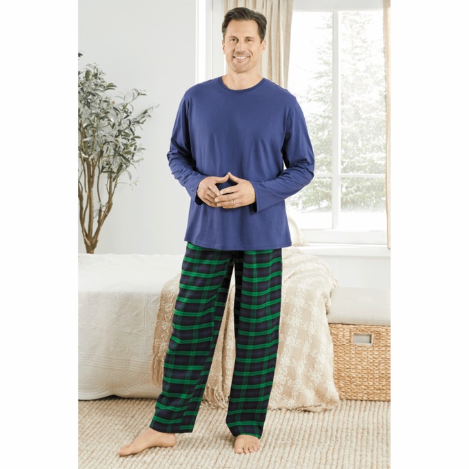 Men's Flannel PJ Set, , large