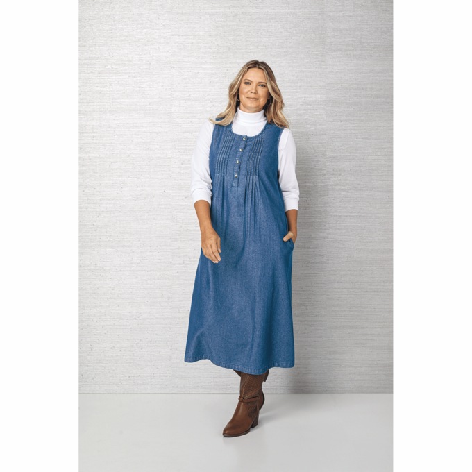 Denim Pintuck Jumper, , large