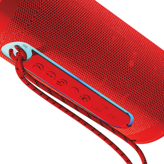 Supersonic Portable Speaker with Flashlight, Red, large