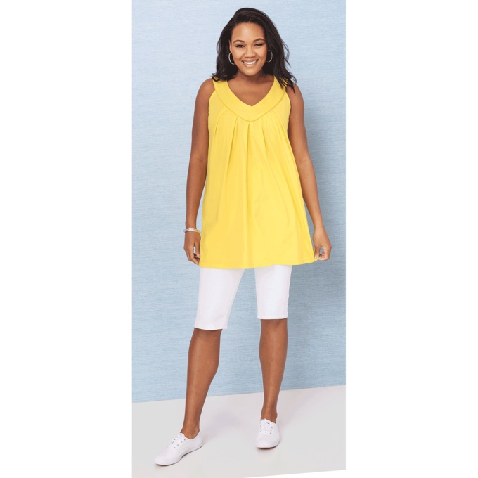 V-Neck Tunic Tank - Solid, , large