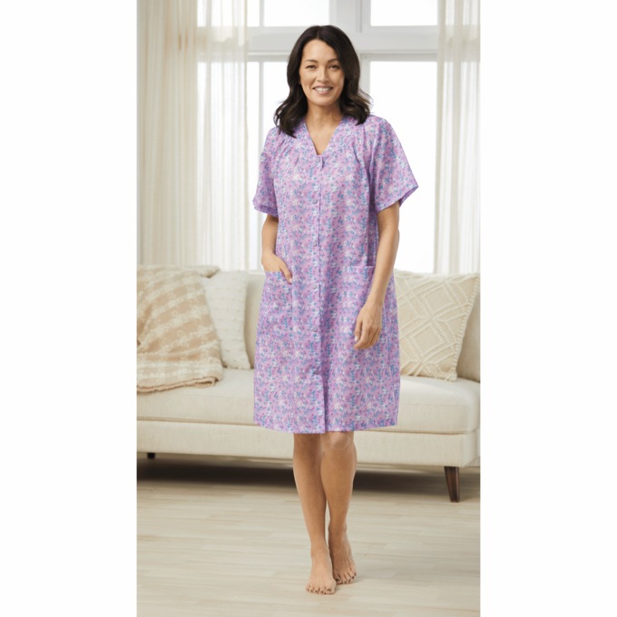 Floral Snap-Front Duster, , large