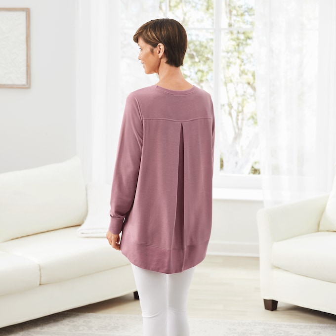 Hi-Low Pleated-Back Tunic, , large